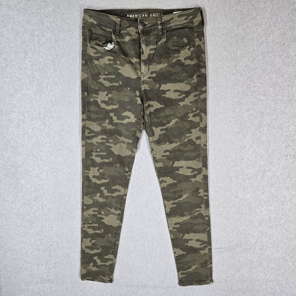 American Eagle Outfitters Women Jeans 10 REGULAR Green Camouflage Jegging Twill